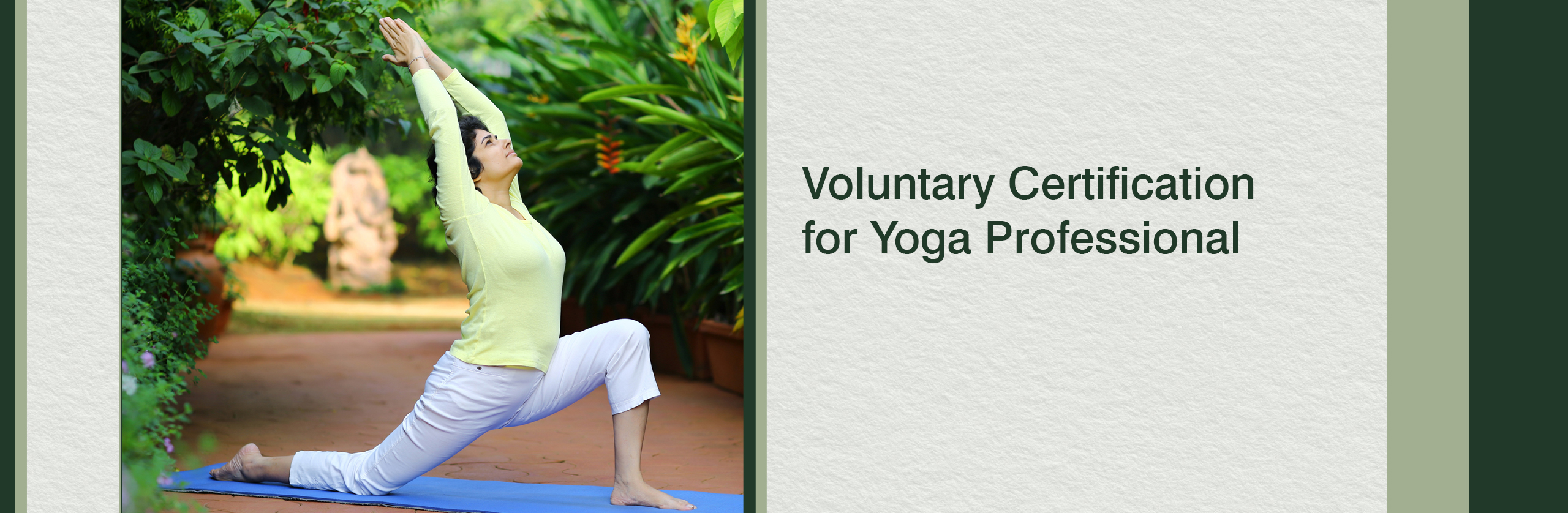 Rupa Kanade performing a yoga pose for the QCI yoga exam